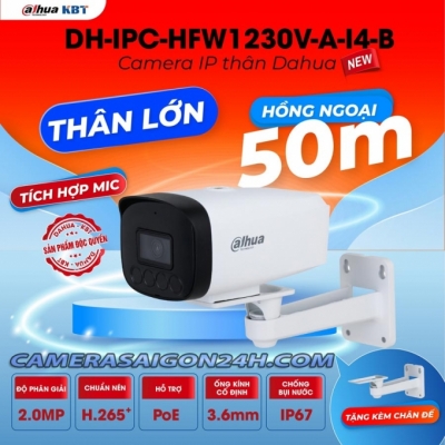 Camera IP Thân IPC-HFW1230V-A-I4-B 2.0MP