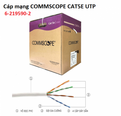 Dây mạng AMP COMMSCOPE CAT5E (6-219590-2) CS24 305m/cuộn Dây mạng AMP COMMSCOPE CAT5E (6-219590-2) CS24 305m/cuộn