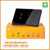 Công tắc cảm ứng Datic HUNONIC 2 nút kèm ổ cắm, màu đen
