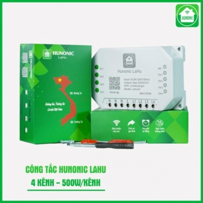 Công tắc HUNONIC Lahu 4 kênh (500W/1 kênh)