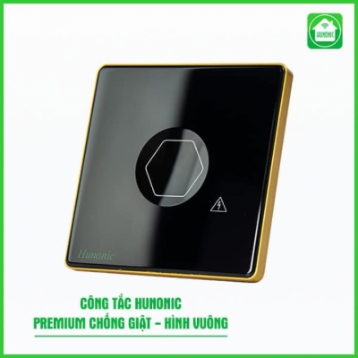 Công tắc chống giật bình nóng lạnh HUNONIC Premium hình vuông