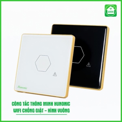 Công tắc chống giật bình nóng lạnh thông minh HUNONIC hình vuông Công tắc chống giật bình nóng lạnh thông minh HUNONIC hình vuông