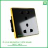 Ổ cắm mặt kính HUNONIC vuông viền vàng